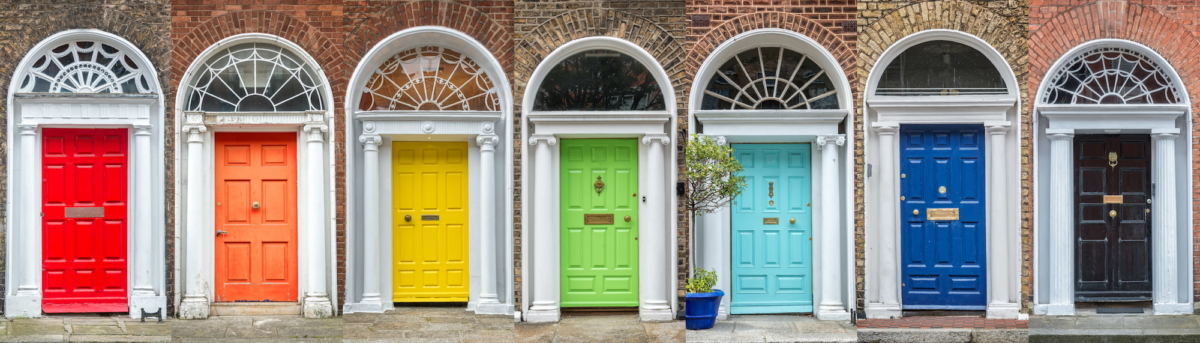 A range of composite door colours.